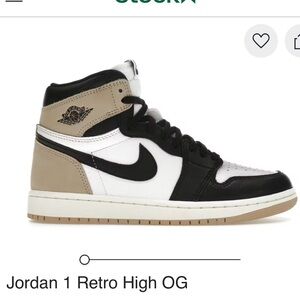 Jordan 1 Retro Black White Tan Sneakers
